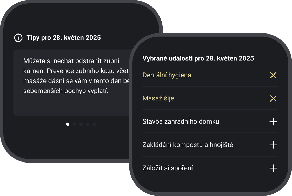 Tipy a události v lunárním diáři.
